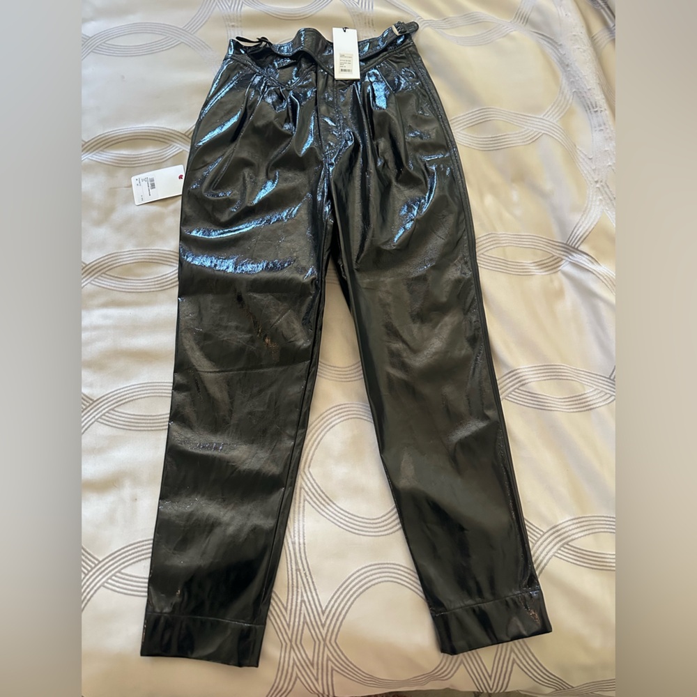 ROTATE Birger Christensen Black Patent Pants